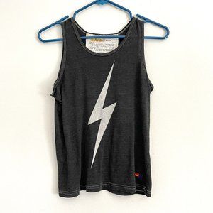 Aviator Nation Dark Gray Bolt Sleeveless Tank Top Youth Size 12 *Flaw*